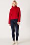 Regular Fit Regular Cut Turtleneck Red Women's Knitwear Sweater - 6