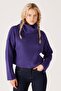 Regular Fit Normal Cut Turtleneck Purple Knitwear Sweater - 2