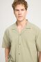 Relaxed Fit Wide Cut Short Sleeve 100% Cotton Green Shirt - 2
