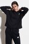 Loose Fit Relaxed Cut Black Women's Fleece Inside Hooded Sweatshirt