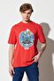 Loose Fit Relaxed Cut 100% Cotton Crew Neck Red T-Shirt