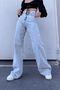 Camelio Gold Icon 90's Stretch Fabric Super Extra High-Waist Palazzo Loose Jeans Trousers