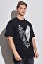 Loose Fit Comfortable Cut 100% Cotton Crew Neck Black T-Shirt - 2