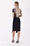 Side Slit Detail and Front Pleated Slim Fit Pocketless Women's Denim Skirt Anthracite Denim Four Seasons - 2