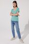 Regular Fit Normal Cut 100% Cotton Crew Neck Green T-Shirt - 3