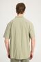 Relaxed Fit Wide Cut Short Sleeve 100% Cotton Green Shirt - 5