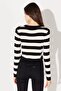 Slim Fit Slim Fit Crew Neck Black and White Striped Crop Knitwear Sweater - 5