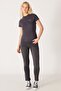 Slim Fit Slim Fit Crew Neck 100% Cotton Women's Anthracite Logo T-Shirt - 5