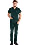 Men's Dark Green Lycra Thick Fabric Surgical Doctor's Jersey and Nurse's Jersey Suit - 5