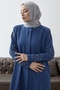 Ferace with Pearl and Stone Detail on the Sleeves - Indigo - 2