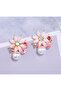 ACCESSORY Flower Earrings with Pearls and Zirconia