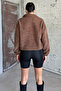 Women's Lamb Teddy Fabric Stand Collar Fleece Sweat - 4