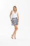 Purple White Leopard Patterned Flared Side Zipper Belted Jessica Fabric Stain Resistant Stylish Sports Shorts Skirt - 9