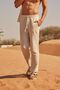 Beige Muslin Linen Trousers - 4