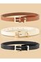Set of 3 Belts Standard Size Black Tan White - 2