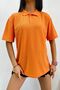 Orange Sports Polo Neck Buttoned Cotton Casual Short Sleeve Regular Fit T-shirt - 4