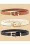 Set of 3 Belts Standard Size Black Tan White