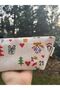 New Year's Patterned Washable Zippered Single Eyed Cloth Pen Holder Pencil Case Wallet Makeup Bag - 5