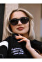 Rectangle Design Black Frame Black Glass Unisex Sunglasses