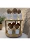 10-Piece Glass Spice Rack Set with Bamboo Stand / Wooden Ball Cover - 3
