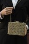Women's Gold Stone Evening Dress Clutch Portfolio Bag - 3