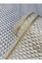 Cream 60 cm X 10 m Gold Water Stone Detail with Free Sewing Luxury Satin Quilted Shelf Cover Wardrobe Cover
