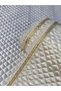 Cream 60 cm X 10 m Gold Water Stone Detail with Free Sewing Luxury Satin Quilted Shelf Cover Wardrobe Cover - 9