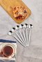 Set of 6 Stainless 18/10 Round Silver Teaspoons - Stainless Anti-Tarnish Steel Spoons 13 cm - 2