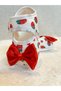 Baby Girl Patterned and Bandana White Booties / Newborn Baby Gift Shoes - 3