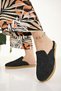 Women's Straw Slippers Black Closed Front Mesh Lace Knitwear Embroidery Detailed Stylish Summer Home Beach Vacation Slippers