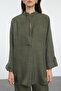 Haki Oversize Keten Görünümlü Dokuma Alt-Üst Takım TCTAW25US00099 - 3