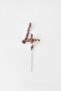 Sequin Sequin Girl Crown Star Wand Scepter and 4 Year Old Cake Decoration Birthday Ornament Set - 3