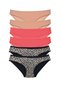 6 Pieces Fuchsia Lycra Women's Slip Panties - Leopard Pattern