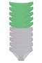 10 Pieces Super Eco Set Lycra Women's Slip Panties Green Gray