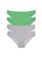 Green Gray 4 Pieces Super Eco Lycra Women's Slip Set