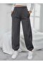 Anthracite 3 Thread Winter Sweatpants - Cotton and Elastic Jogger Leg - 2