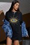Black Printed Oversize Tshirt - 4