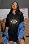 Black Printed Oversize Tshirt - 6
