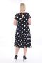 X MODAPO Plus Size Polka Dot Viscose Midi Summer Dress - Rose Brooch, Pocket, and Ruffle Hem - 4