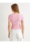 Crop Printed T-Shirt Short Sleeve Crew Neck Ribbed - 4