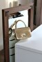 Women's Gold Soft Shiny Leather Strappy Shoulder Bag