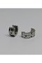 Unisex Women Men 316L Surgical Steel Zircon Stone Diameter 14 mm 2 Pieces Hoop Earrings No:67 - 2