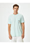 Cotton Short Sleeve T-Shirt - Pocket Detail and Printed Crew Neck - 3