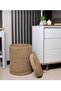 Jute Straw Basket Organizer Toy Laundry Basket with Lid 40x35 - 3