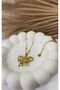 Gold / Gold Color Bow End Ball Chain 316L Steel Necklace - 2