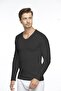 Men's Cotton V-neck Long Sleeve Lycra Top-1041