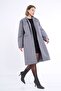 Women's Gray Pocketed Buttoned Cashmere Coat / Collection