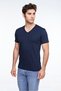 Men's Cotton V-neck Short Sleeve Colorful T-shirt -422 - 8