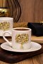 Tree of Life Gold Embossed Motif 4 Piece Coffee Cup Set for 2 Persons 100 ml - 3