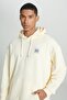 Loose Fit Comfortable Cut 100% Cotton Hooded Ecru Sweatshirt - 4